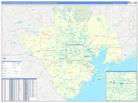 Houston the Woodlands Sugar Land Metro Area Wall Map